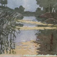 Load image into Gallery viewer, 1920s German Woodcut. Poplar Trees on a Riverbank by L.E.M. GERHARDT. Signed in Pencil
