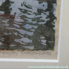 Load image into Gallery viewer, 1920s German Woodcut. Poplar Trees on a Riverbank by L.E.M. GERHARDT. Signed in Pencil
