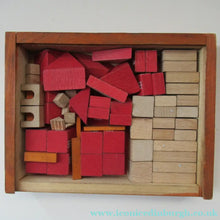 Load image into Gallery viewer, 1920s German Wooden Building Blocks Side in Wooden Box
