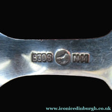 Load image into Gallery viewer, Pair of Brodrene Mylius Tele Pattern Art Nouvean Silver Spoons
