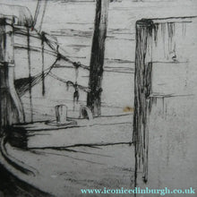 Load image into Gallery viewer, 1920s Original Pencil Signed Limited Edition Etching "Thames Barges" by Aileen Mary Elliott
