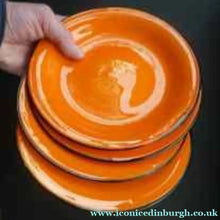 Load image into Gallery viewer, POWOLNY. Four LOETZ TANGO Glass Art Deco Fruit Plates: with Black Trailed Glass Rim c 1920s
