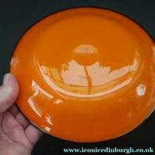 Load image into Gallery viewer, POWOLNY. Four LOETZ TANGO Glass Art Deco Fruit Plates: with Black Trailed Glass Rim c 1920s
