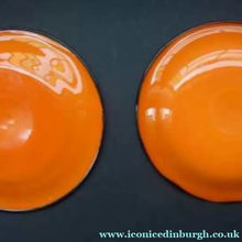 Load image into Gallery viewer, POWOLNY. Four LOETZ TANGO Glass Art Deco Fruit Plates: with Black Trailed Glass Rim c 1920s
