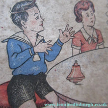 Load image into Gallery viewer, ANTIQUE 1920s German Tin Plate Pair of Spinning Tops. Complete in Original Box
