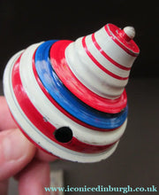 Load image into Gallery viewer, ANTIQUE 1920s German Tin Plate Pair of Spinning Tops. Complete in Original Box
