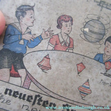 Load image into Gallery viewer, ANTIQUE 1920s German Tin Plate Pair of Spinning Tops. Complete in Original Box
