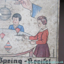 Load image into Gallery viewer, ANTIQUE 1920s German Tin Plate Pair of Spinning Tops. Complete in Original Box

