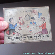 Load image into Gallery viewer, ANTIQUE 1920s German Tin Plate Pair of Spinning Tops. Complete in Original Box

