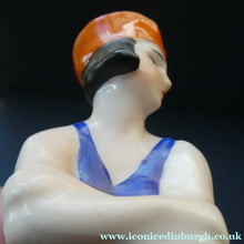 Load image into Gallery viewer, ORIGINAL 1920s German "Bathing Beauty" Porcelain Art Deco Miniature Figurine 
