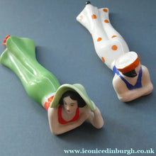 Load image into Gallery viewer, ORIGINAL 1920s German "Bathing Beauty" Porcelain Art Deco Miniature Figurine 
