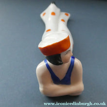 Load image into Gallery viewer, ORIGINAL 1920s German "Bathing Beauty" Porcelain Art Deco Miniature Figurine 
