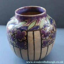 Load image into Gallery viewer, 1920s ROYAL DOULTON Art Nouveau Globular Stoneware Vase Designed by Annie Lyons
