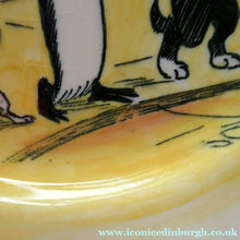 Load image into Gallery viewer, 1920s Royal Doulton Daily Mirror Pip, Squeak &amp; Wilfred Side Plate. 6 1/2 inches diameter. EXTREMELY RARE COLOURED EXAMPLE
