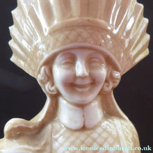 Load image into Gallery viewer, Rare 1920s SCHAFER &amp; VATER Whisky Flask or Bottle. Stoneware Finish in the Form of a Maid Carrying a Wee Dog and Tray with Whisky
