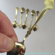 Load image into Gallery viewer, Set of Six Norwegian Silver Gilt Demitasse or Espresso Spoons

