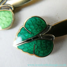 Load image into Gallery viewer, Set of Six NORWEGIAN Silver Gilt &amp; Enamel BUTTERFLY Demitasse Spoons. Designed by Nils Hansen
