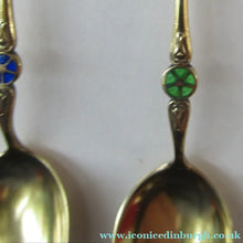 Load image into Gallery viewer, Set of Six Norwegian Silver Gilt Demitasse or Espresso Spoons
