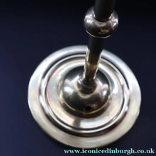 Load image into Gallery viewer, Stylish Early 20th Century Brass Table Lamp with White Glass Shade with Frilled Edge. REWIRED
