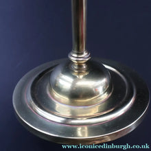 Load image into Gallery viewer, Stylish Early 20th Century Brass Table Lamp with White Glass Shade with Frilled Edge. REWIRED
