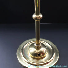 Load image into Gallery viewer, Stylish Early 20th Century Brass Table Lamp with White Glass Shade with Frilled Edge. REWIRED
