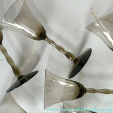 Load image into Gallery viewer, Set of Six Old Hand Blown Liqueur Glass. Possibly Powell for Whitefriars
