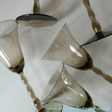 Load image into Gallery viewer, Set of Six Old Hand Blown Liqueur Glass. Possibly Powell for Whitefriars
