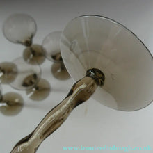 Load image into Gallery viewer, Set of Six Old Hand Blown Liqueur Glass. Possibly Powell for Whitefriars
