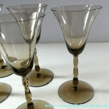 Load image into Gallery viewer, Set of Six Old Hand Blown Liqueur Glass. Possibly Powell for Whitefriars
