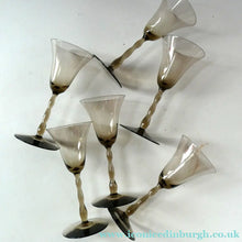 Load image into Gallery viewer, 1920s SWEDISH GLASS. Stylish Matching Set of Liqueur Glasses. ORREFORS (Sandvik) ’Astrid’ Designed by Simon Gate
