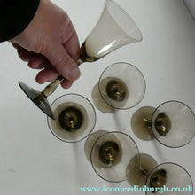 Load image into Gallery viewer, Set of Six Old Hand Blown Liqueur Glass. Possibly Powell for Whitefriars
