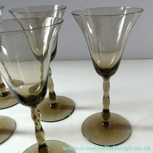 Load image into Gallery viewer, Set of Six Old Hand Blown Liqueur Glass. Possibly Powell for Whitefriars
