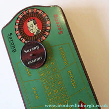 Load image into Gallery viewer, 1920s Vintage Tin Shaped as a Roulette Table - with original separate spinner
