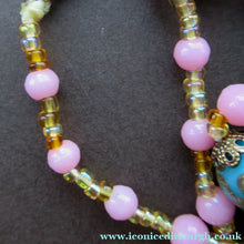 Load image into Gallery viewer, Old "WEDDING CAKE" Murano Glass Blue Bead Necklace
