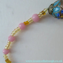 Load image into Gallery viewer, Old "WEDDING CAKE" Murano Glass Blue Bead Necklace
