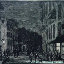 Load image into Gallery viewer, 1920s Wood Engraving by Gwen Raveret The Barber's Shop France
