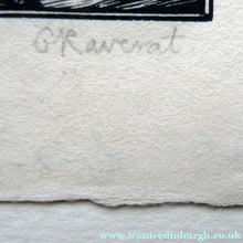Load image into Gallery viewer, 1920s Wood Engraving by Gwen Raveret The Barber's Shop France
