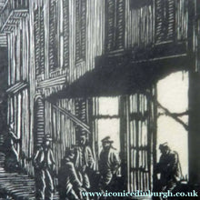 Load image into Gallery viewer, 1920s Wood Engraving by Gwen Raveret The Barber's Shop France
