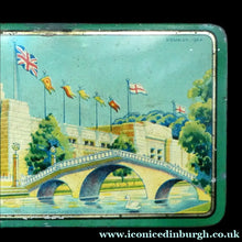 Load image into Gallery viewer, British Empire Exhibition Toffee Tin 1924; with an Image of the Palace of Industry
