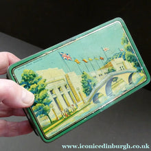 Load image into Gallery viewer, British Empire Exhibition Toffee Tin 1924; with an Image of the Palace of Industry
