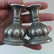 Load image into Gallery viewer, 1930s / 1940s JUST ANDERSEN Danish Pewter PAIR of Dwarf Candlesticks
