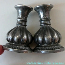 Load image into Gallery viewer, 1930s / 1940s JUST ANDERSEN Danish Pewter PAIR of Dwarf Candlesticks
