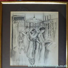 Load image into Gallery viewer, 1930s AMERICAN ART. Drawing by Katherine Langhorne Adams (1885–1977). Ladies Shopping in a Woolworth's Five and Ten Cent Store
