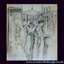 Load image into Gallery viewer, 1930s AMERICAN ART. Drawing by Katherine Langhorne Adams (1885–1977). Ladies Shopping in a Woolworth's Five and Ten Cent Store

