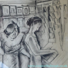 Load image into Gallery viewer, 1930s American Drawing of Ladies Shopping in Woolworths - Katherine Langhorne Adams
