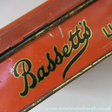 Load image into Gallery viewer, Vintage 1930s Art Deco Bassett's Liquorice All-sorts in Orange Tin
