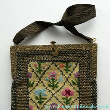 Load image into Gallery viewer, Vintage 1930s Art Deco Beaded Evening Bag with Needlepoint Panels. Very Unusual
