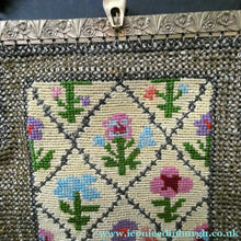 Load image into Gallery viewer, Vintage 1930s Art Deco Beaded Evening Bag with Needlepoint Panels. Very Unusual
