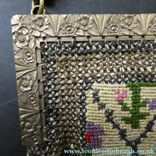 Load image into Gallery viewer, Vintage 1930s Art Deco Beaded Evening Bag with Needlepoint Panels. Very Unusual
