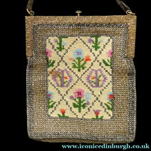 Load image into Gallery viewer, Vintage 1930s Art Deco Beaded Evening Bag with Needlepoint Panels. Very Unusual
